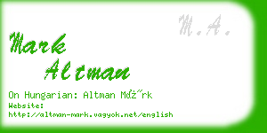 mark altman business card